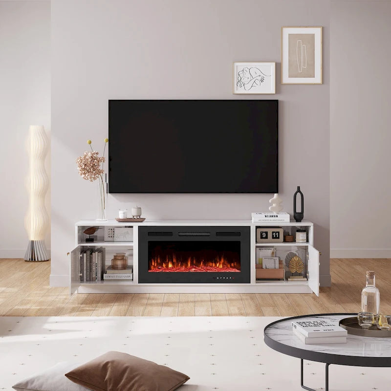 Meuble TV Clihome 36 Cheminée Électrique Brillant 70
