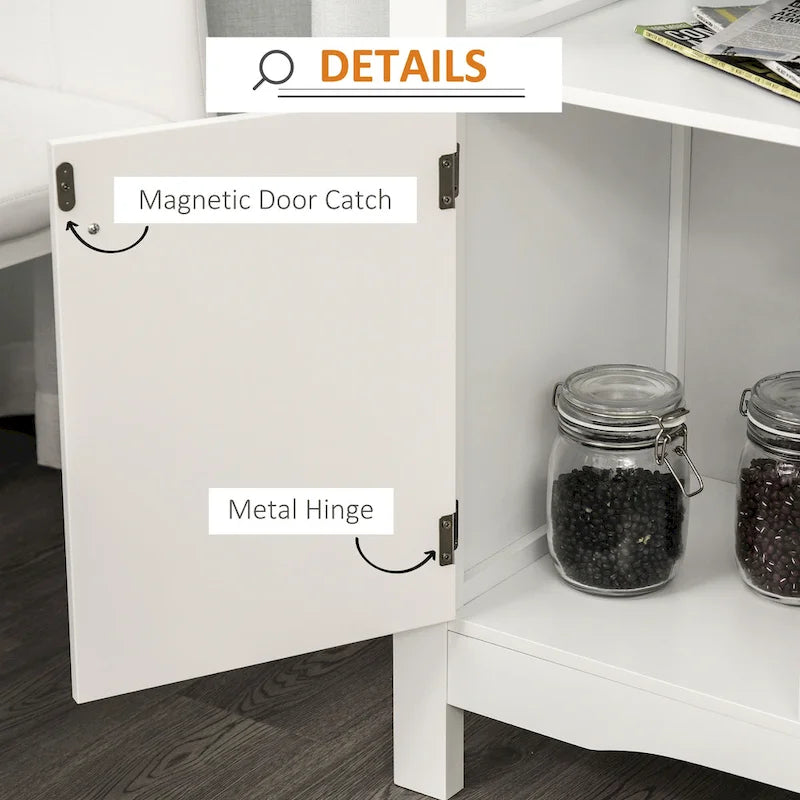 HOMCOM Buffet de cuisine moderne avec tiroir et casier à vin 12 bouteilles pour salon - 45.75*15.75*32.5
