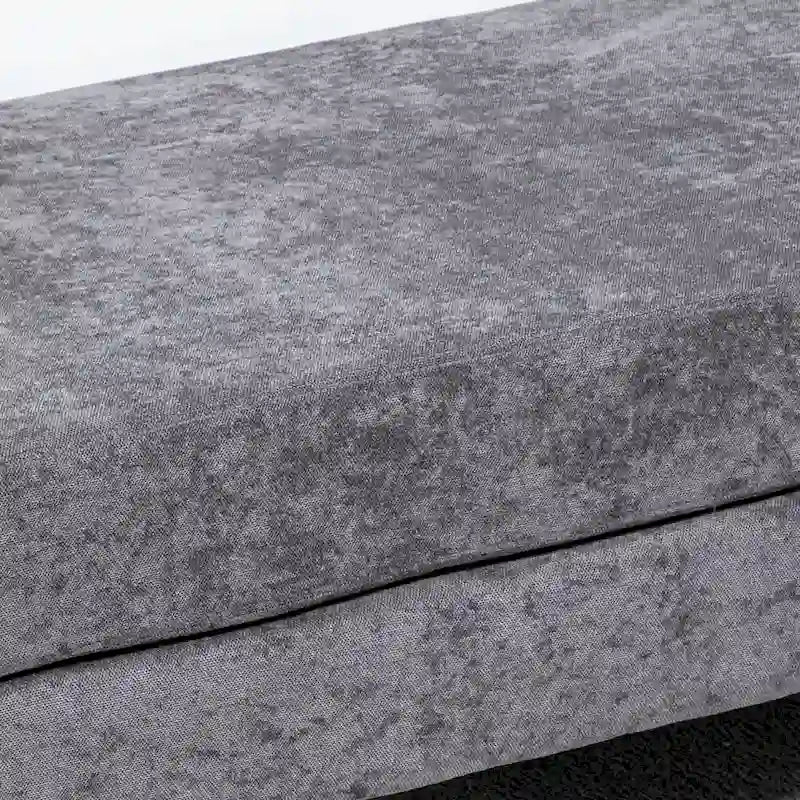 HOMCOM Banc de bout de lit 48 po, banc d'entrée rembourré avec coussins de siège double couche et pieds en acier, banc de chambre, gris foncé