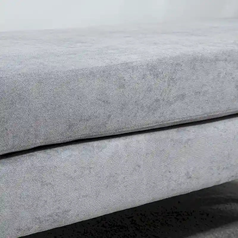 HOMCOM Banc de bout de lit 48 po, banc d'entrée rembourré avec coussins de siège double couche et pieds en acier, banc de chambre, gris foncé