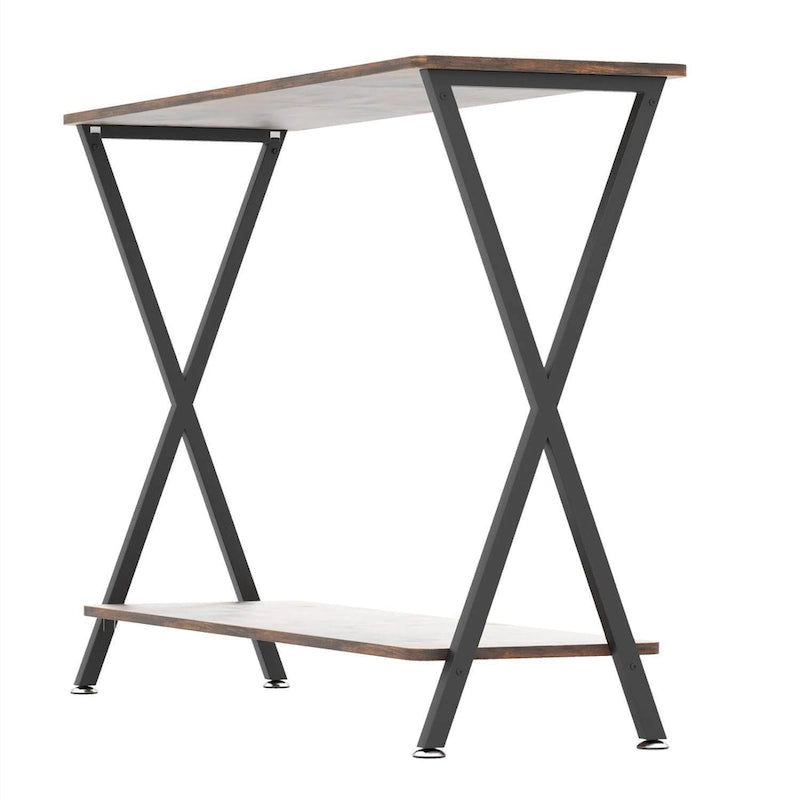 Table d'appoint étroite de 33,5 po avec étagère de rangement
