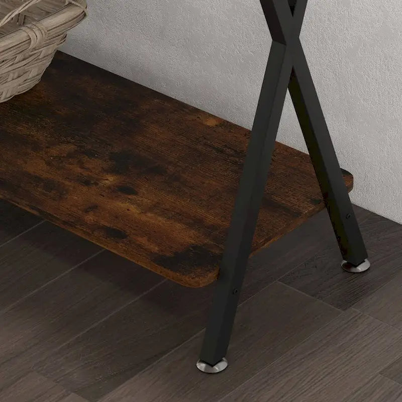 Table d'appoint étroite de 33,5 po avec étagère de rangement