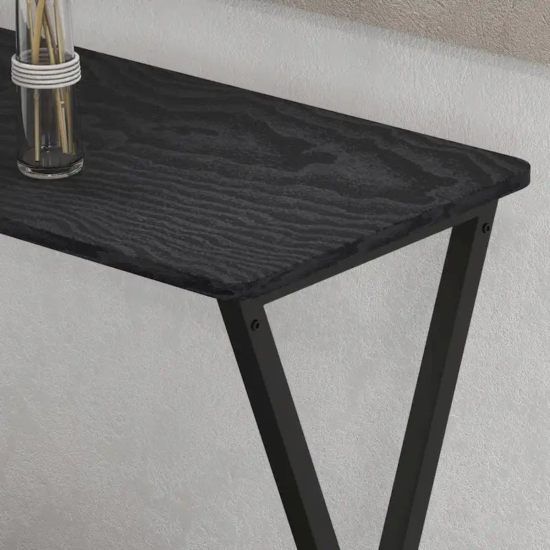 Table d'appoint étroite de 33,5 po avec étagère de rangement