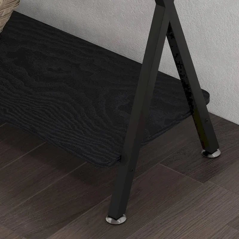 Table d'appoint étroite de 33,5 po avec étagère de rangement
