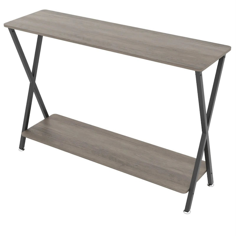 Table d'appoint étroite de 33,5 po avec étagère de rangement