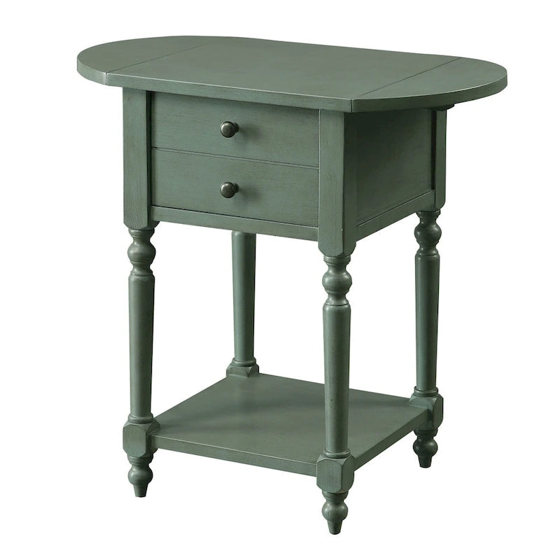 Table d'appoint Kist «French Country» 63,5 cm en bois massif à 1 étagère par Furniture of America
