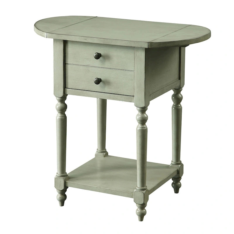 Table d'appoint Kist «French Country» 63,5 cm en bois massif à 1 étagère par Furniture of America