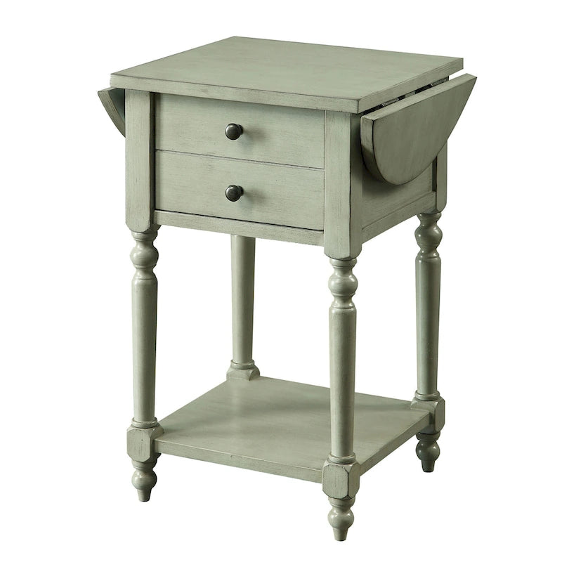 Table d'appoint Kist «French Country» 63,5 cm en bois massif à 1 étagère par Furniture of America