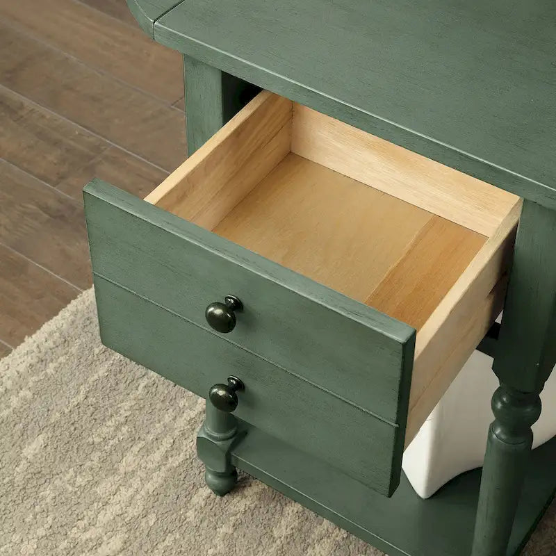 Table d'appoint Kist «French Country» 63,5 cm en bois massif à 1 étagère par Furniture of America