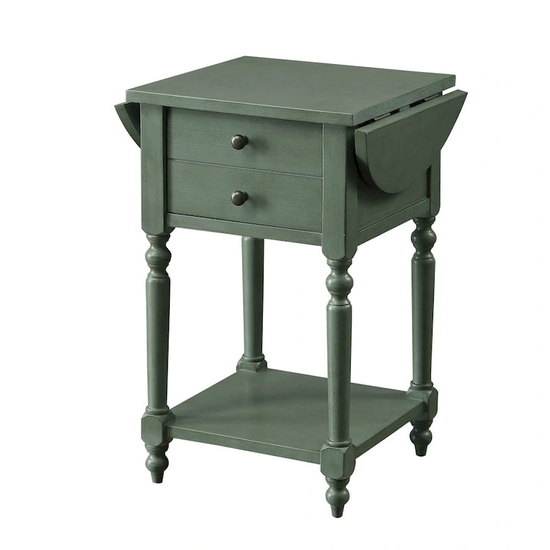 Table d'appoint Kist «French Country» 63,5 cm en bois massif à 1 étagère par Furniture of America
