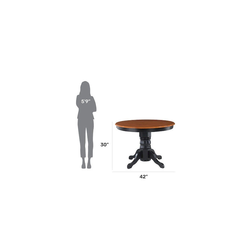 Homestyles Table à manger sur pied ronde 42 po (Table seulement)