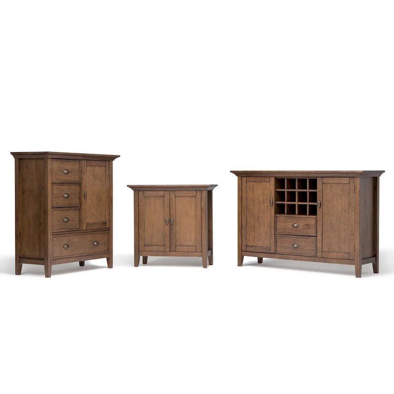 Meuble de rangement bas de transition en BOIS MASSIF 32 pouces WYNDENHALL Mansfield - 32 larg. x 14 prof. x 31 haut.