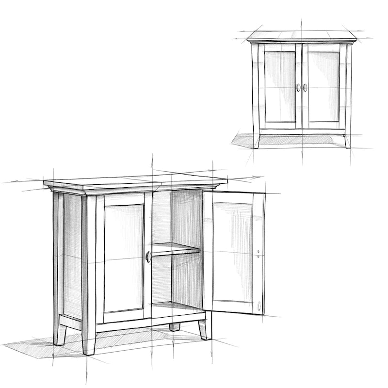 Meuble de rangement bas de transition en BOIS MASSIF 32 pouces WYNDENHALL Mansfield - 32 larg. x 14 prof. x 31 haut.