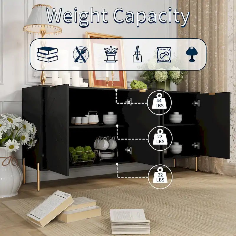 Clihome Buffets enfilades modernes à 4 portes