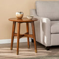 Table d'appoint ronde moderne en bois de style mi-siècle SEI Furniture Morgenstern