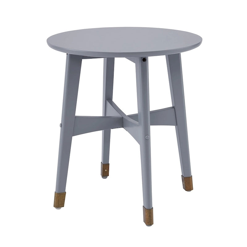 Table d'appoint ronde moderne en bois de style mi-siècle SEI Furniture Morgenstern