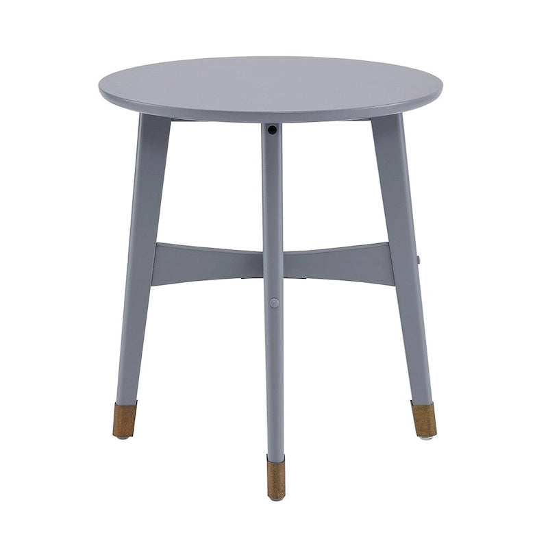 Table d'appoint ronde moderne en bois de style mi-siècle SEI Furniture Morgenstern