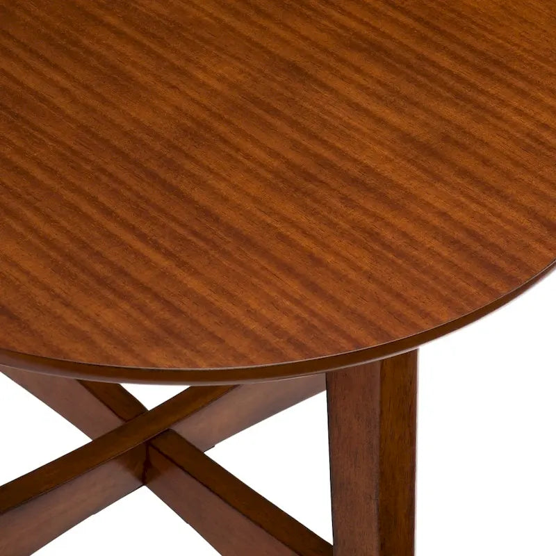Table d'appoint ronde moderne en bois de style mi-siècle SEI Furniture Morgenstern