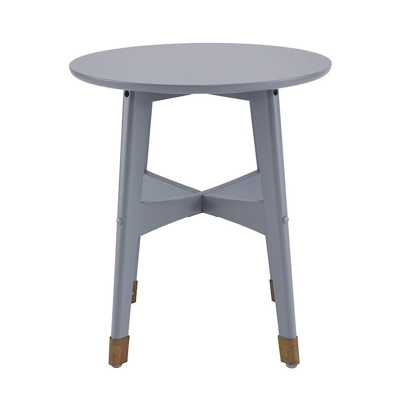 Table d'appoint ronde moderne en bois de style mi-siècle SEI Furniture Morgenstern