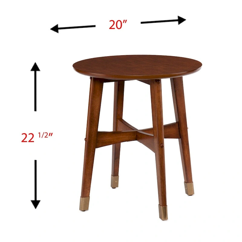 Table d'appoint ronde moderne en bois de style mi-siècle SEI Furniture Morgenstern