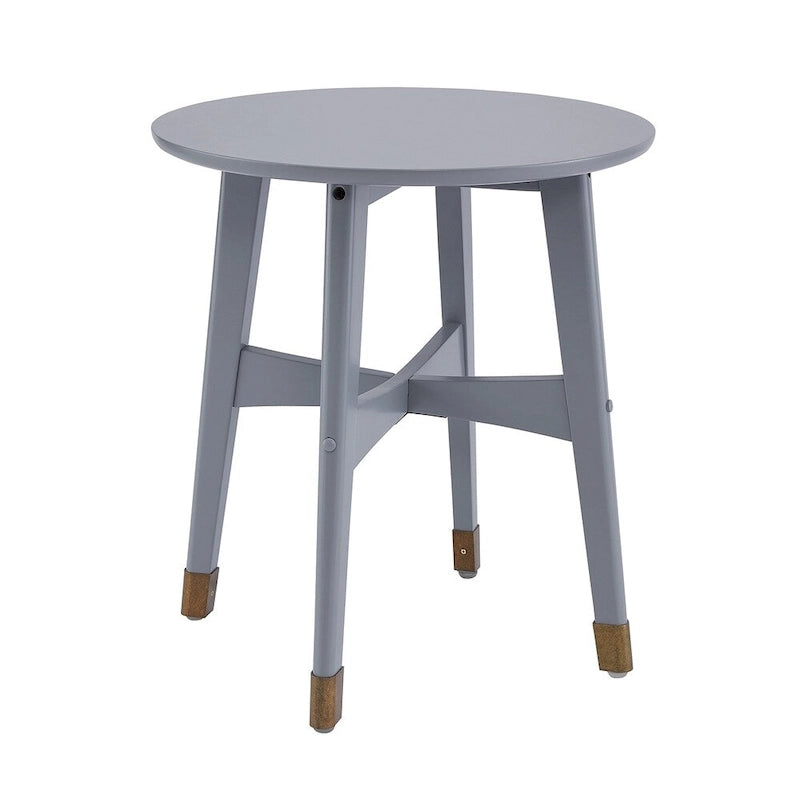Table d'appoint ronde moderne en bois de style mi-siècle SEI Furniture Morgenstern