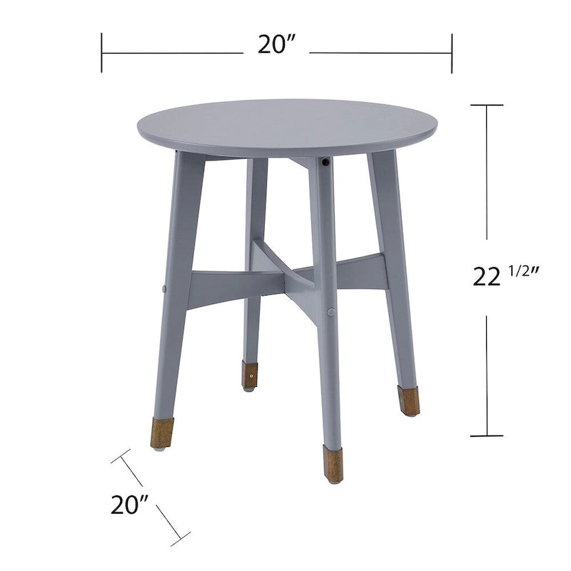 Table d'appoint ronde moderne en bois de style mi-siècle SEI Furniture Morgenstern