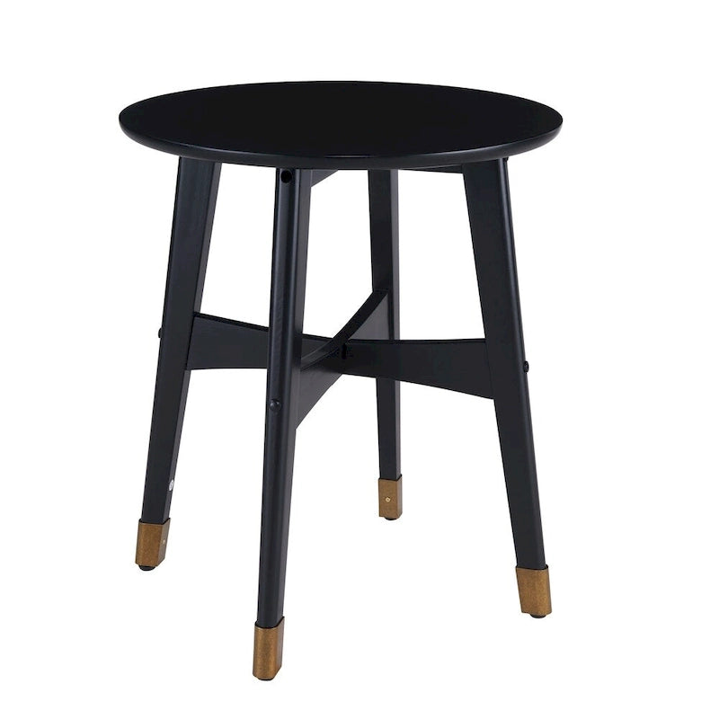 Table d'appoint ronde moderne en bois de style mi-siècle SEI Furniture Morgenstern