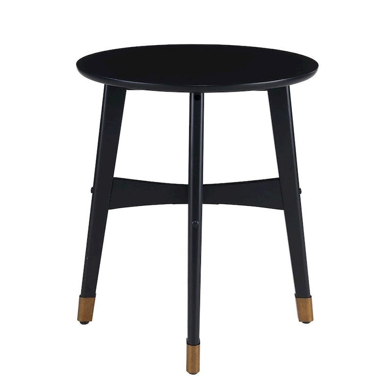 Table d'appoint ronde moderne en bois de style mi-siècle SEI Furniture Morgenstern