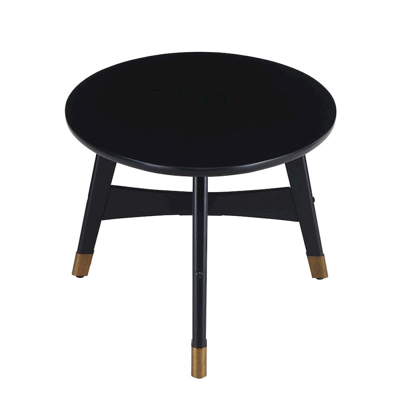 Table d'appoint ronde moderne en bois de style mi-siècle SEI Furniture Morgenstern