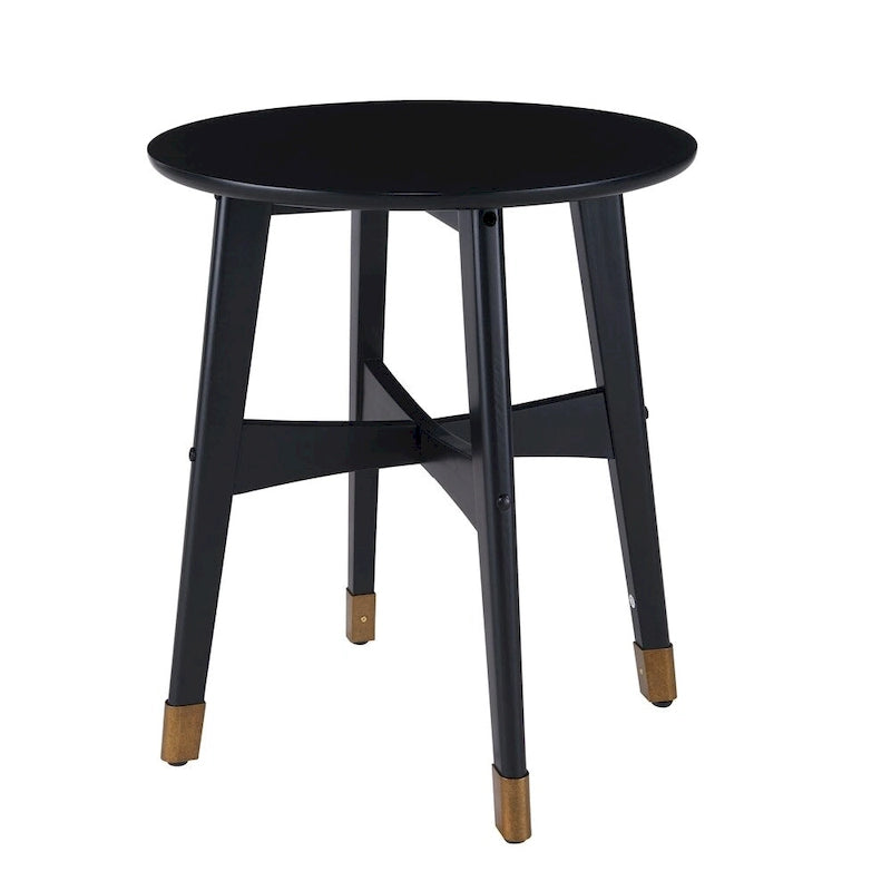 Table d'appoint ronde moderne en bois de style mi-siècle SEI Furniture Morgenstern