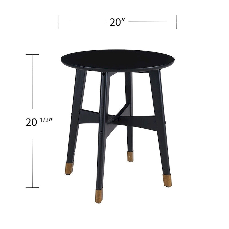 Table d'appoint ronde moderne en bois de style mi-siècle SEI Furniture Morgenstern