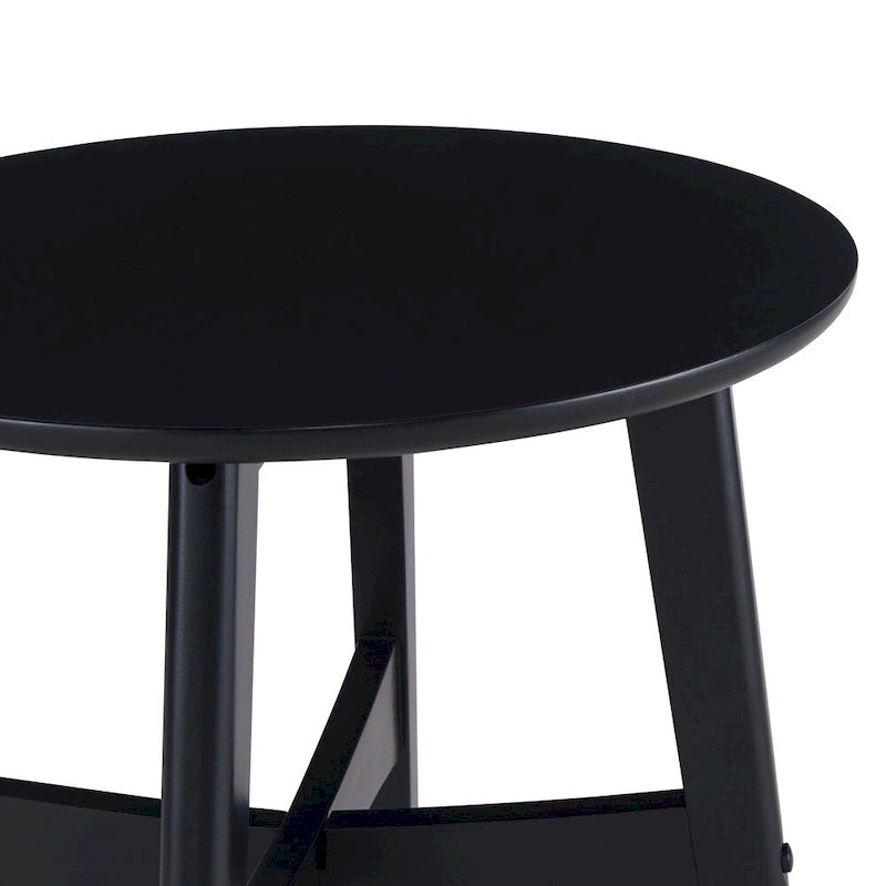 Table d'appoint ronde moderne en bois de style mi-siècle SEI Furniture Morgenstern