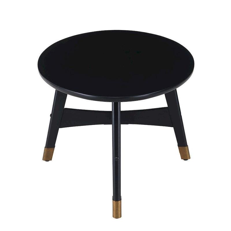 Table d'appoint ronde moderne en bois de style mi-siècle SEI Furniture Morgenstern