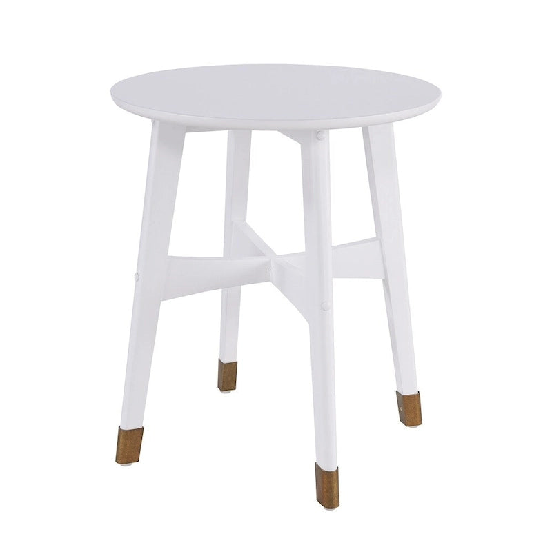 Table d'appoint ronde moderne en bois de style mi-siècle SEI Furniture Morgenstern
