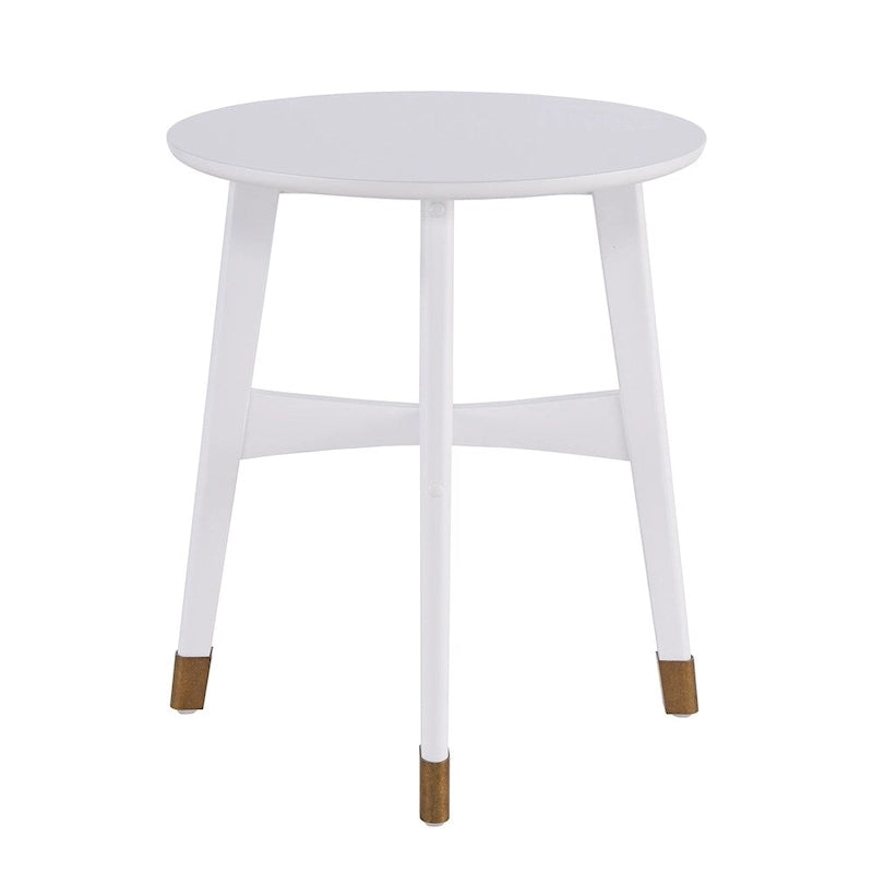Table d'appoint ronde moderne en bois de style mi-siècle SEI Furniture Morgenstern
