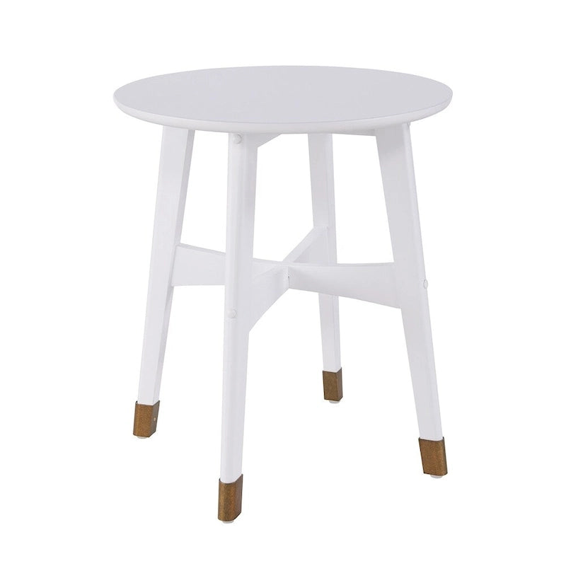 Table d'appoint ronde moderne en bois de style mi-siècle SEI Furniture Morgenstern