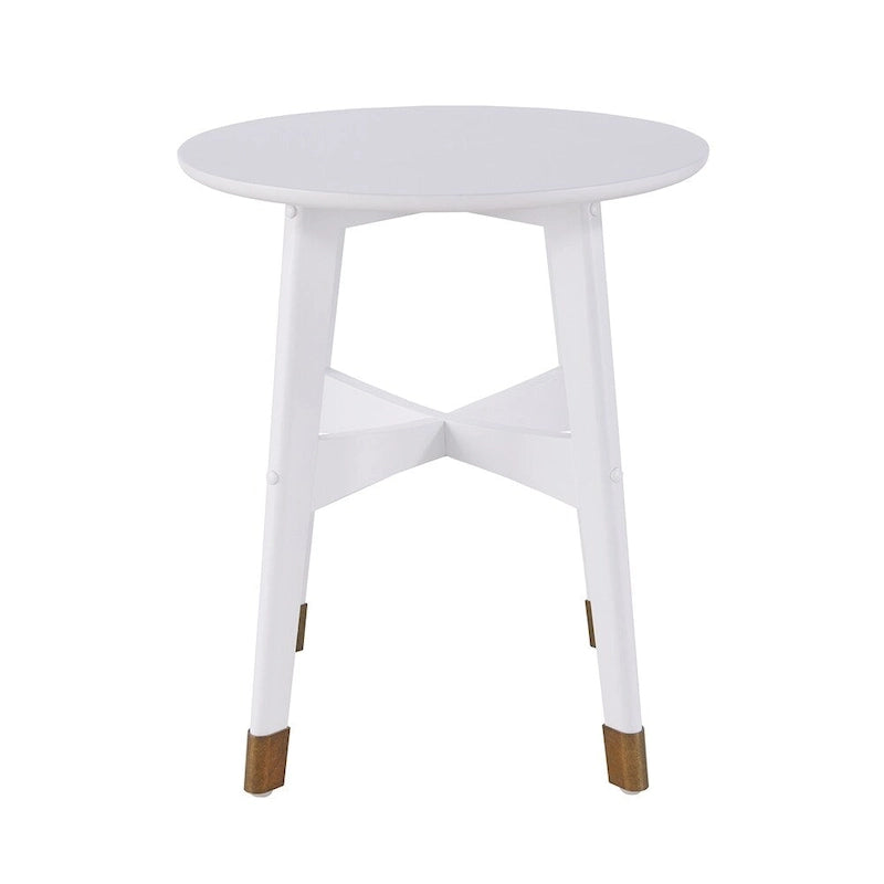 Table d'appoint ronde moderne en bois de style mi-siècle SEI Furniture Morgenstern
