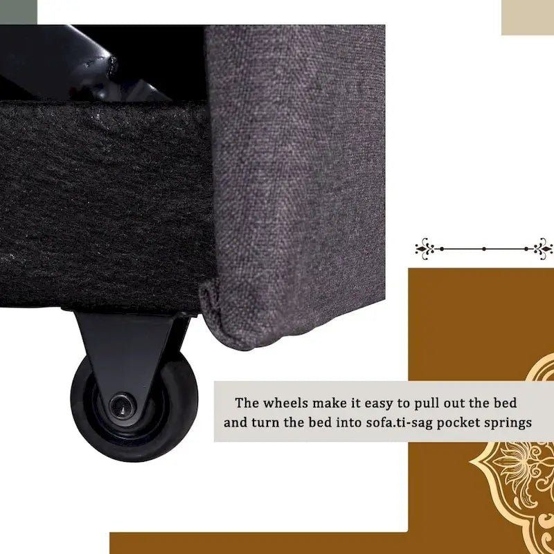 Canapé d'angle convertible rembourré gris avec espace de rangement, 2 coussins décoratifs