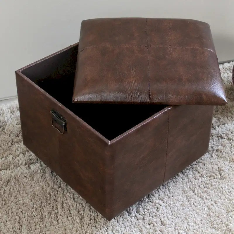 Pouffe de rangement carré Carmel International Caravan