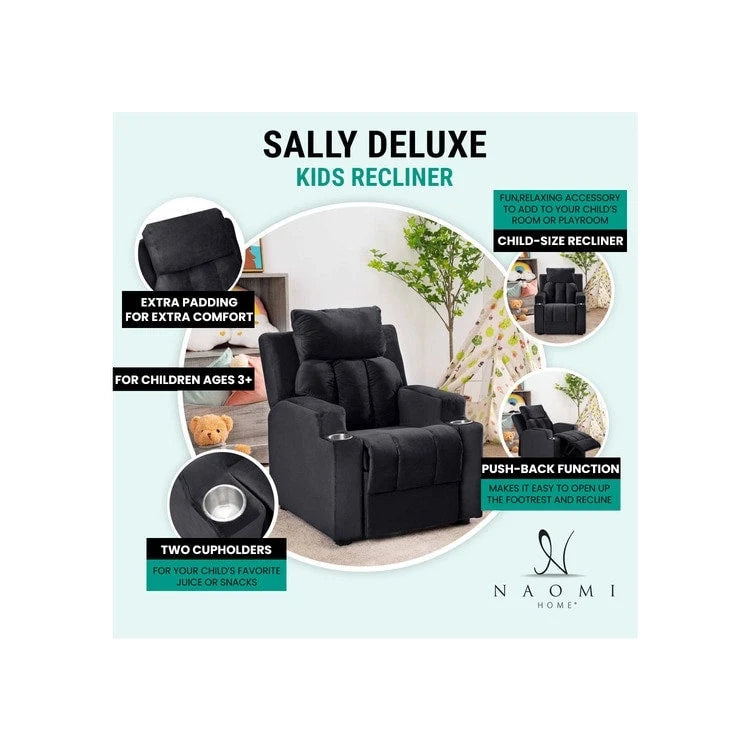 Sièges Magiques pour Super-Héros et Princesses, Fauteuil Inclinable Super Deluxe pour Enfants avec Repose-Pieds, Appui-Tête, 2 Porte-Gobelets