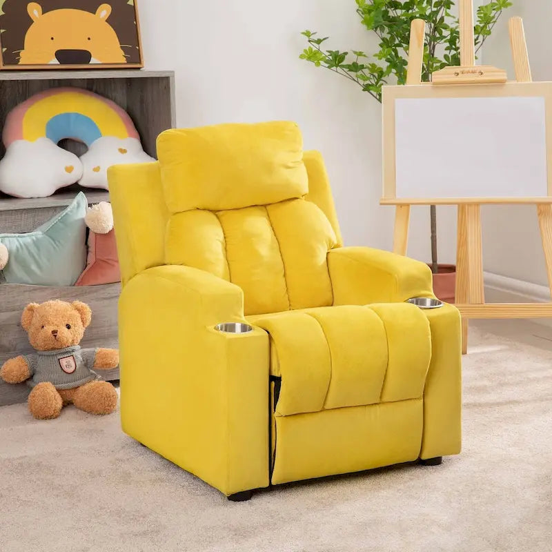 Sièges Magiques pour Super-Héros et Princesses, Fauteuil Inclinable Super Deluxe pour Enfants avec Repose-Pieds, Appui-Tête, 2 Porte-Gobelets