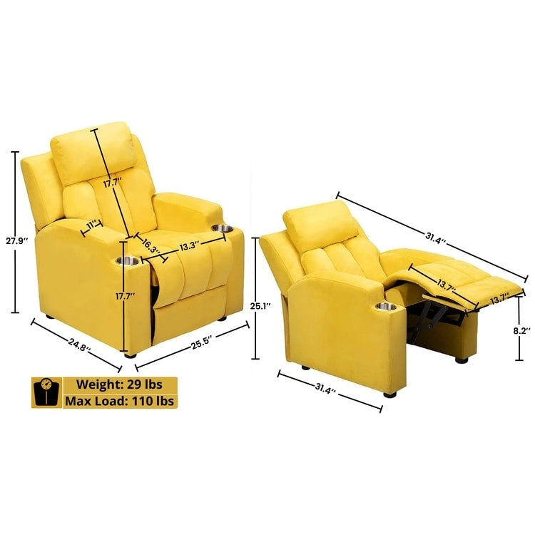 Sièges Magiques pour Super-Héros et Princesses, Fauteuil Inclinable Super Deluxe pour Enfants avec Repose-Pieds, Appui-Tête, 2 Porte-Gobelets