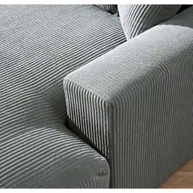 Chaise longue de salon capitonnée en velours côtelé