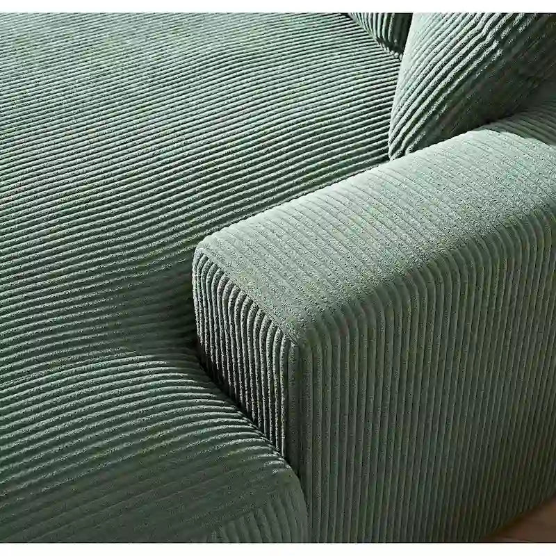 Chaise longue de salon capitonnée en velours côtelé