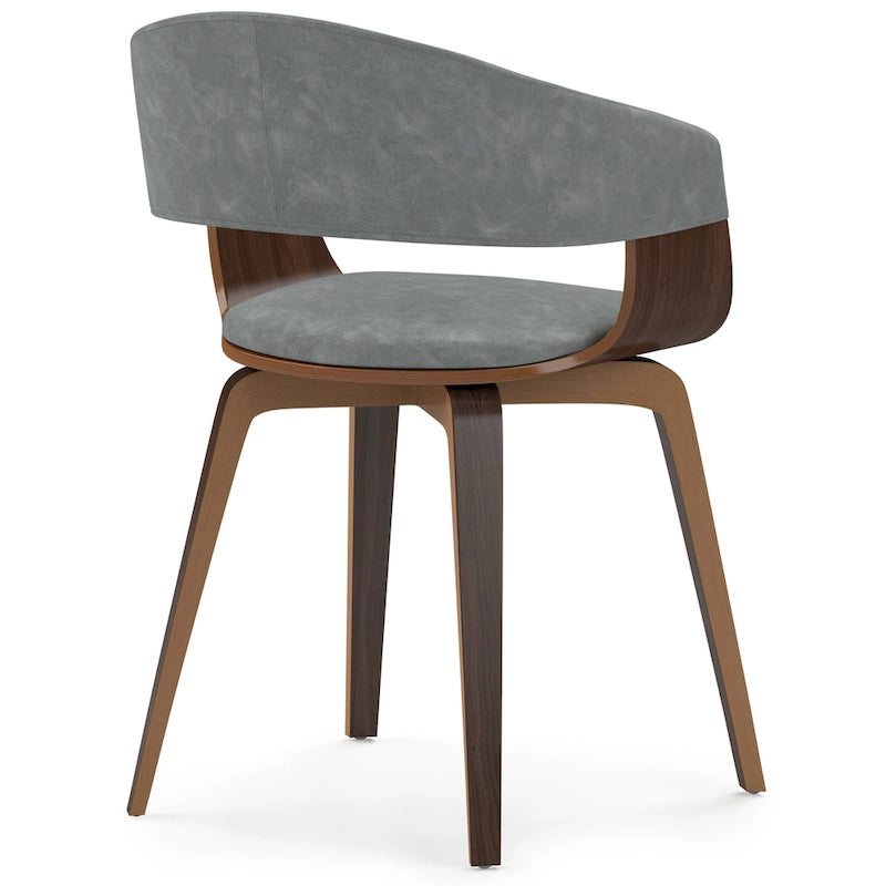 WYNDENHALL Calinda Chaise de salle à manger individuelle en bois courbé de style milieu de siècle - 20,5 larg. x 21,7 prof. x 30,9 haut.