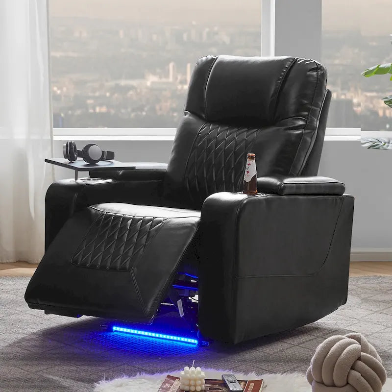 Fauteuil inclinable Nestfair Power Motion avec 2 porte-gobelets et tablette pivotante à 360°