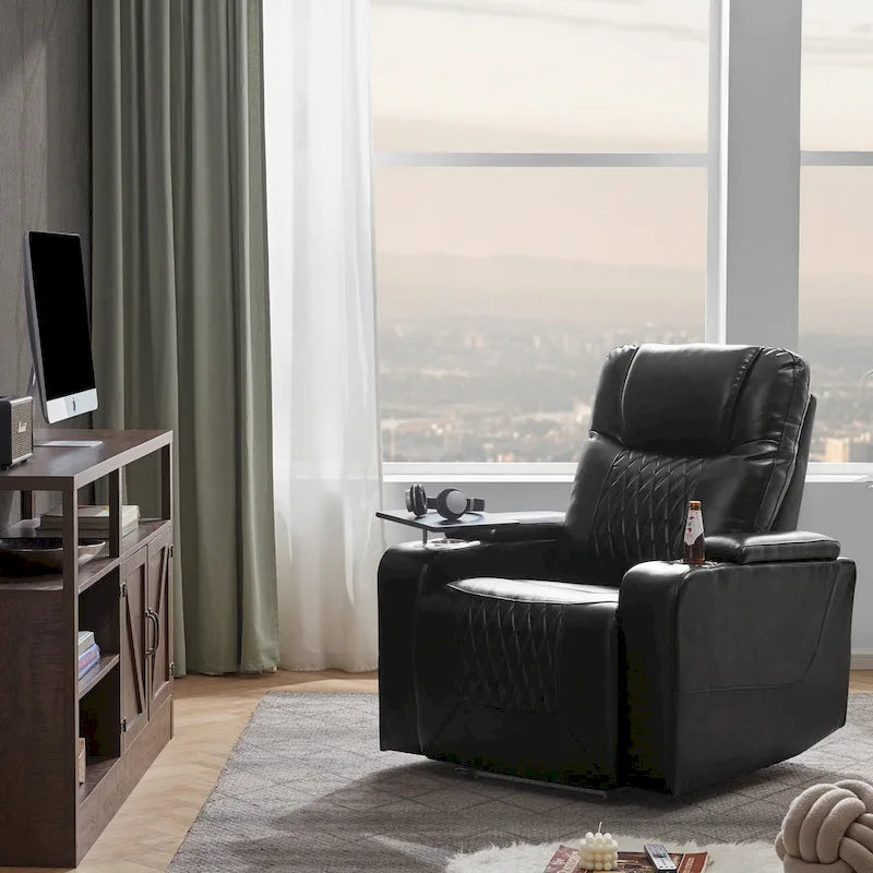 Fauteuil inclinable Nestfair Power Motion avec 2 porte-gobelets et tablette pivotante à 360°