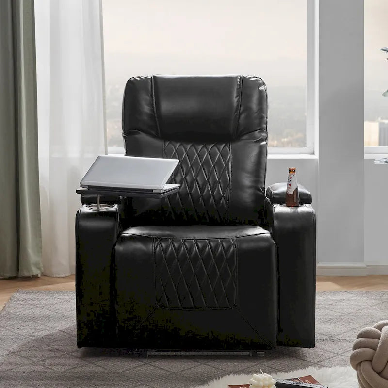 Fauteuil inclinable Nestfair Power Motion avec 2 porte-gobelets et tablette pivotante à 360°