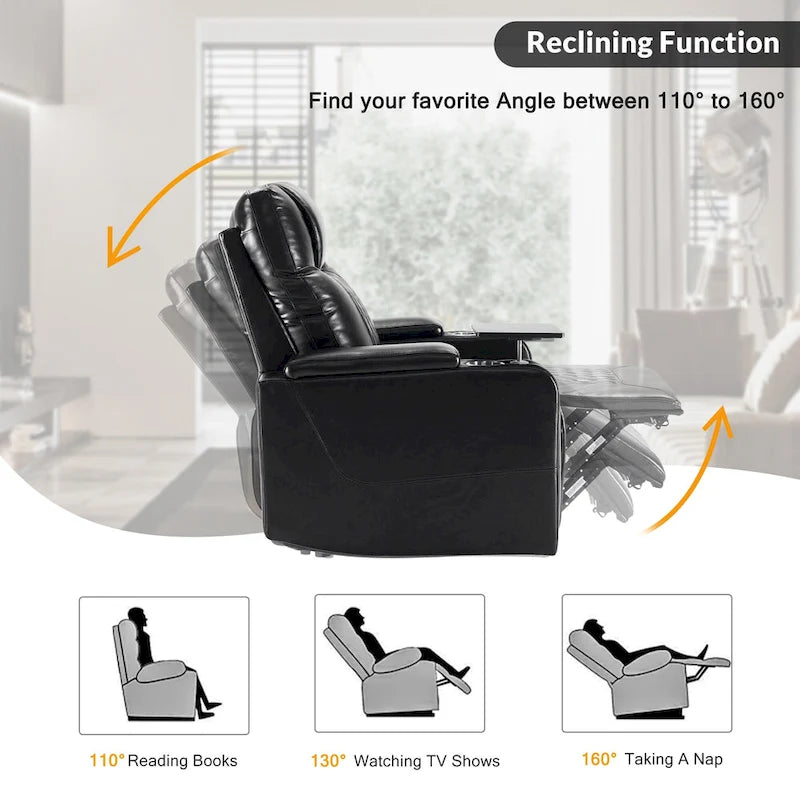 Fauteuil inclinable Nestfair Power Motion avec 2 porte-gobelets et tablette pivotante à 360°