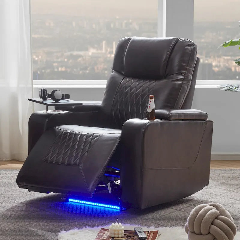 Fauteuil inclinable Nestfair Power Motion avec 2 porte-gobelets et tablette pivotante à 360°
